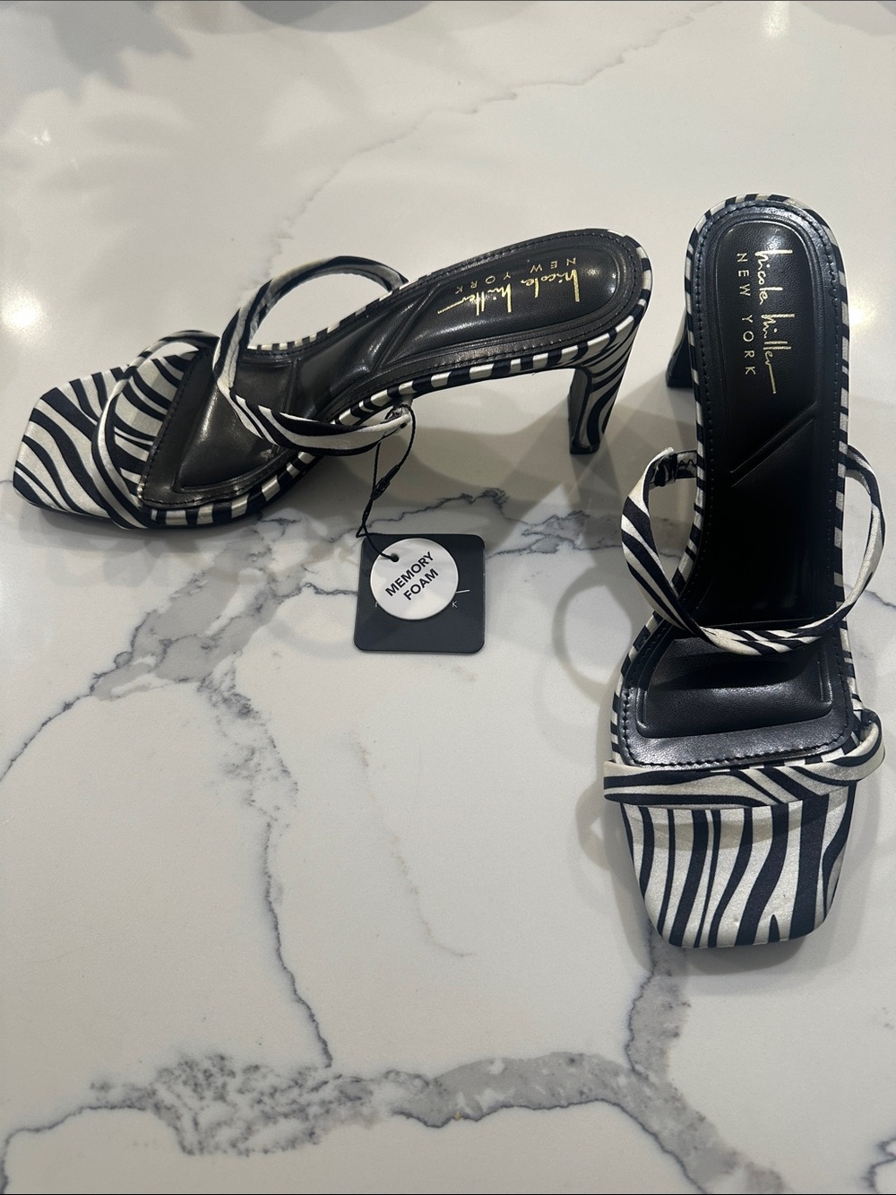 Y2K Zebra-Print Heels Size 9.5 NWT